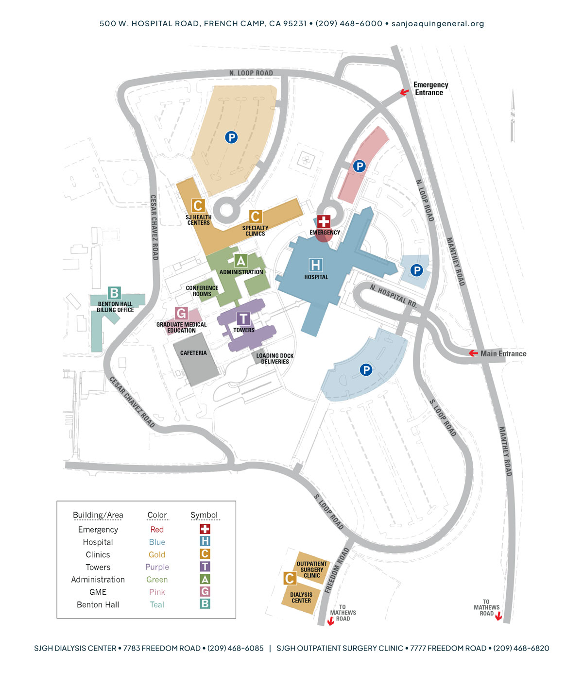 San Joaquin General hospital map image